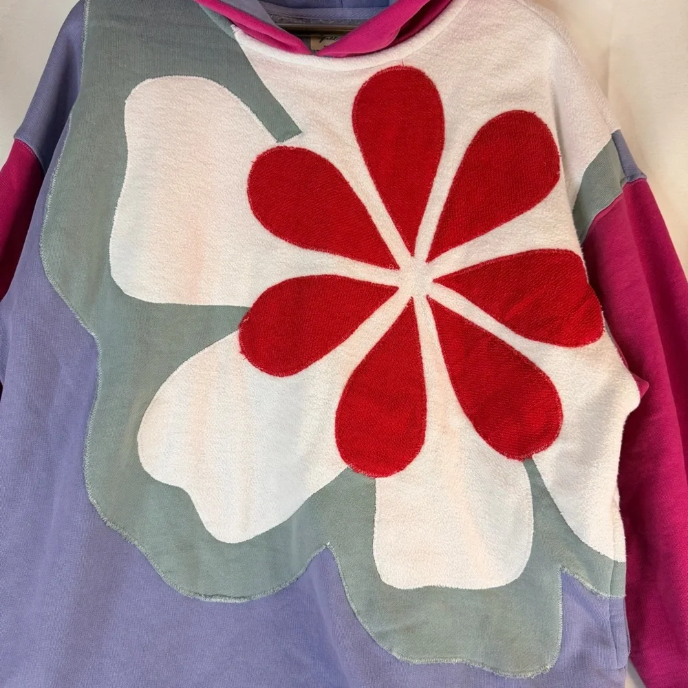FREE PEOPLE Women’s Size XS Sweatshirt Hoodie Floral Oversized Heavyweight